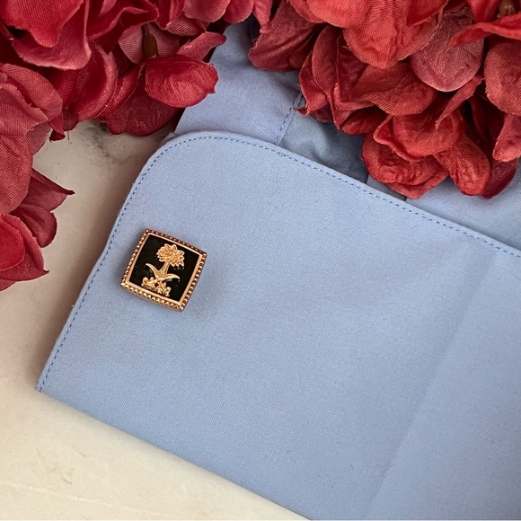 Elegant Rose Gold Palm Tree with Crossed Golf Clubs Cufflinks - Picture 12 of 16